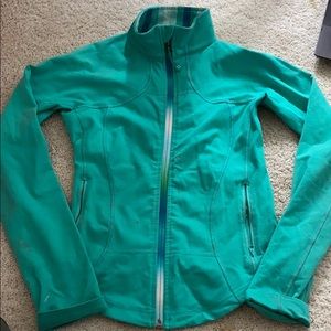 Lulu Lemon blue Jacket w/ rainbow zipper